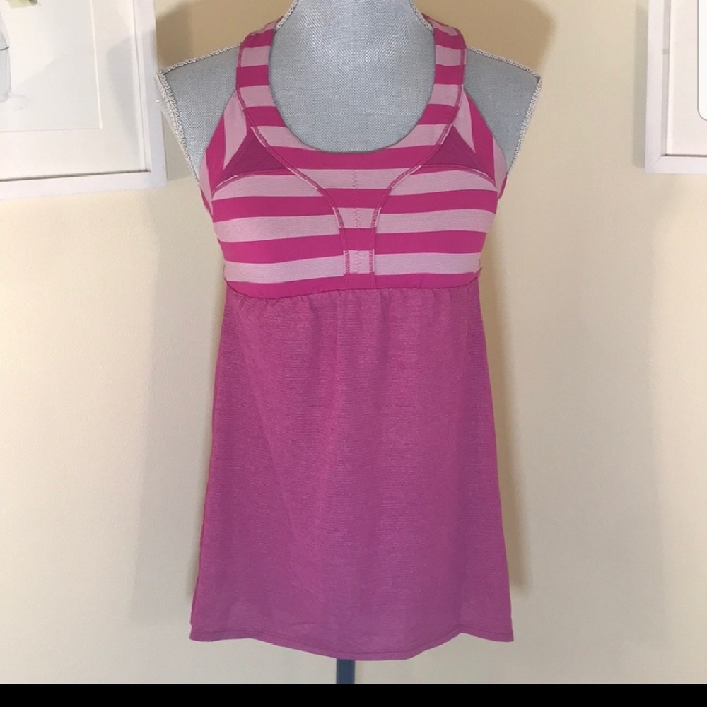NWT Lululemon 2-In-Run Pink Tank Sz 8